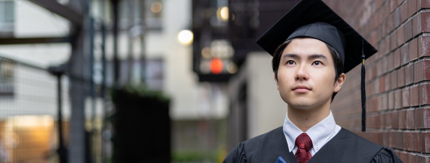 Male student graduating