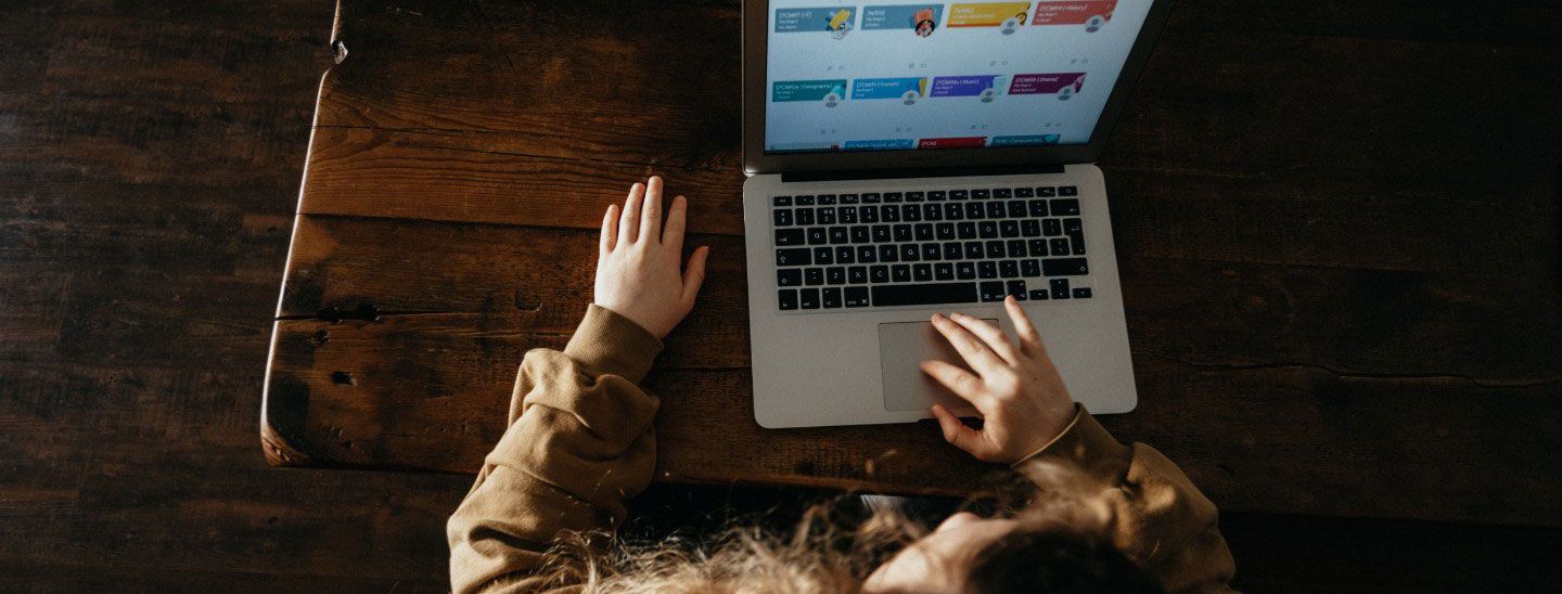 Person studying remotely