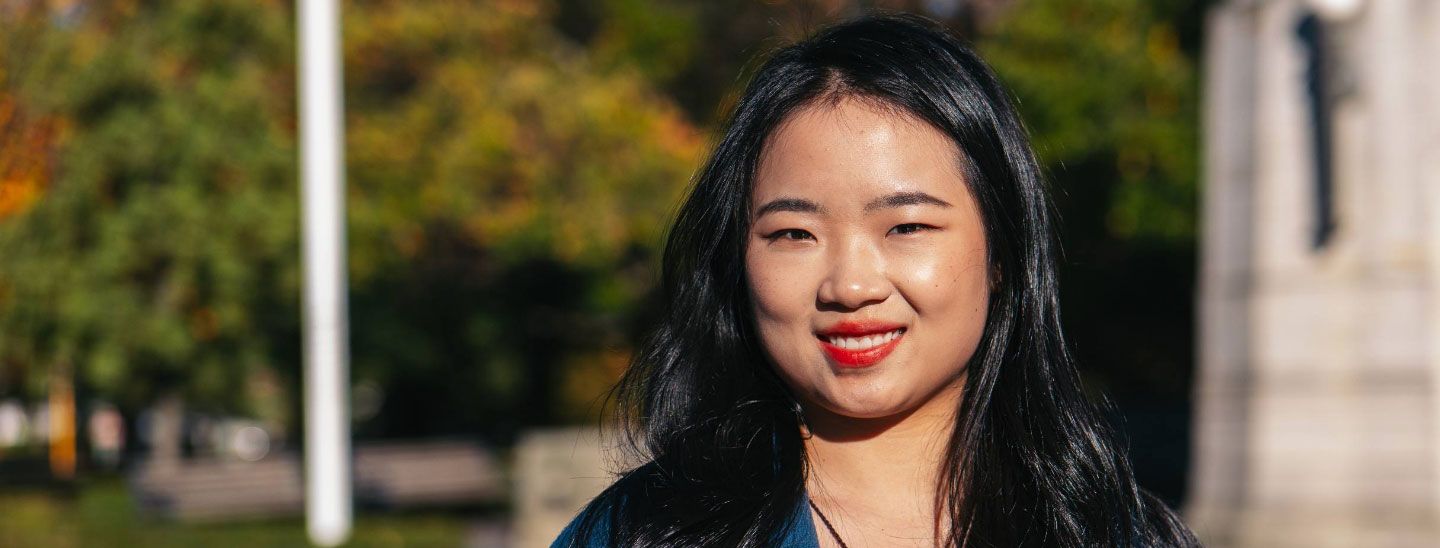 Student Ellen outside