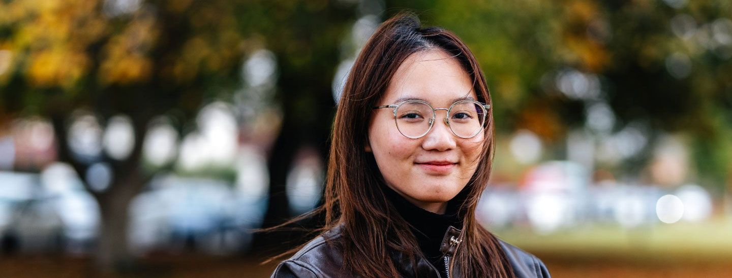 Student Katheryn outside