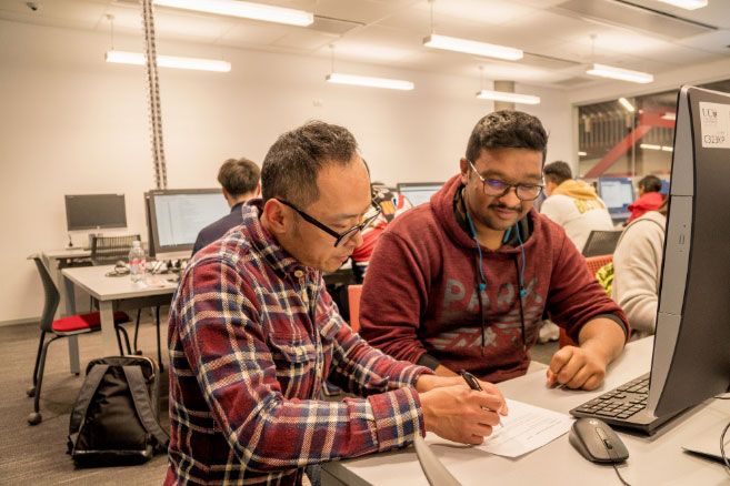 Teacher student working together